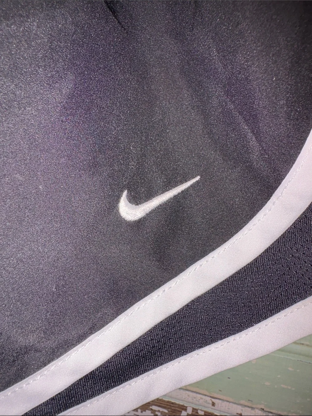 Nike Women's Black Athletic Shorts with White Piping